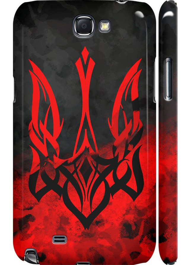 3D пластиковый матовый чехол 'Герб Украины v2' для Endorphone Samsung Galaxy Note 2 N7100 (257834992)