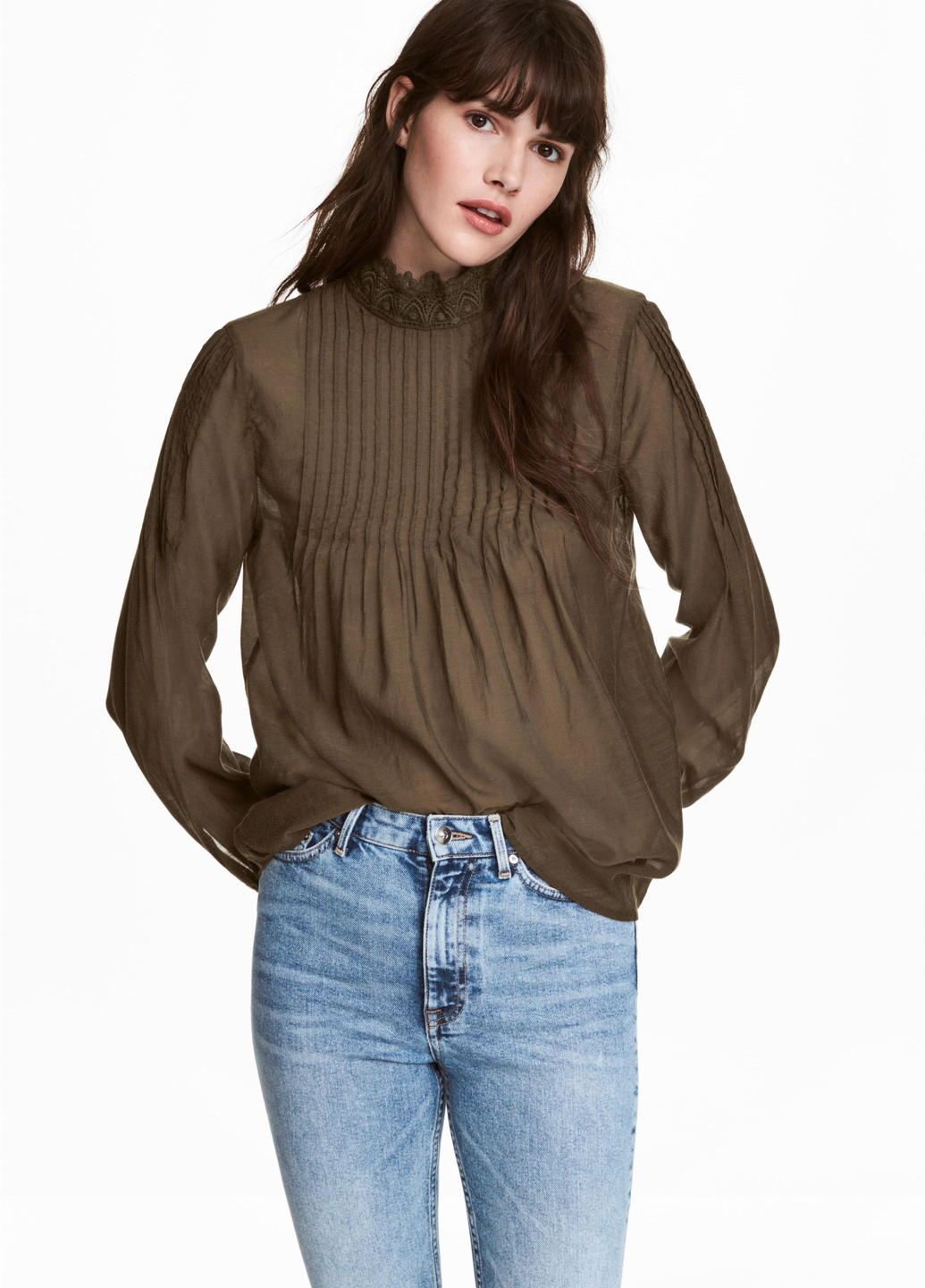 Оливковая (хаки) блуза демісезон,хакі, H&M