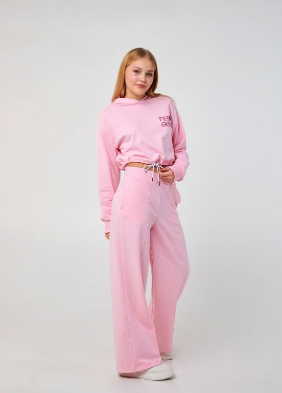 Рожевий дитячий костюм (світшот+штани) | 95% бавовна | демісезон | 146, 152, 158, 164 | сучасний та стильний рожевий Smil