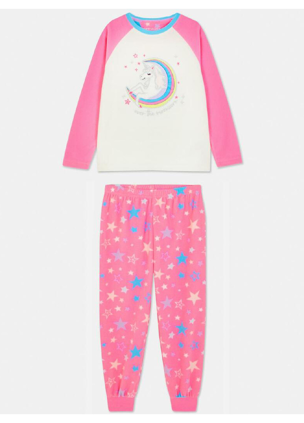 Розовая зимняя флисовая пижама (свитшот, брюки) свитшот + брюки Primark