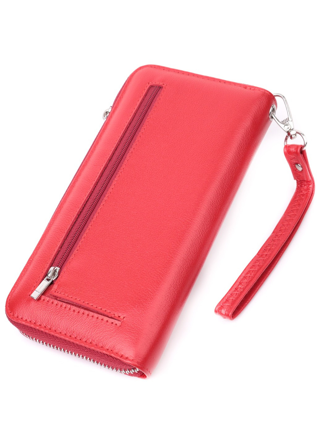 Стильный кошелек-клатч для женщин на одно отделение из натуральной кожи 22561 Красный st leather (277980540)