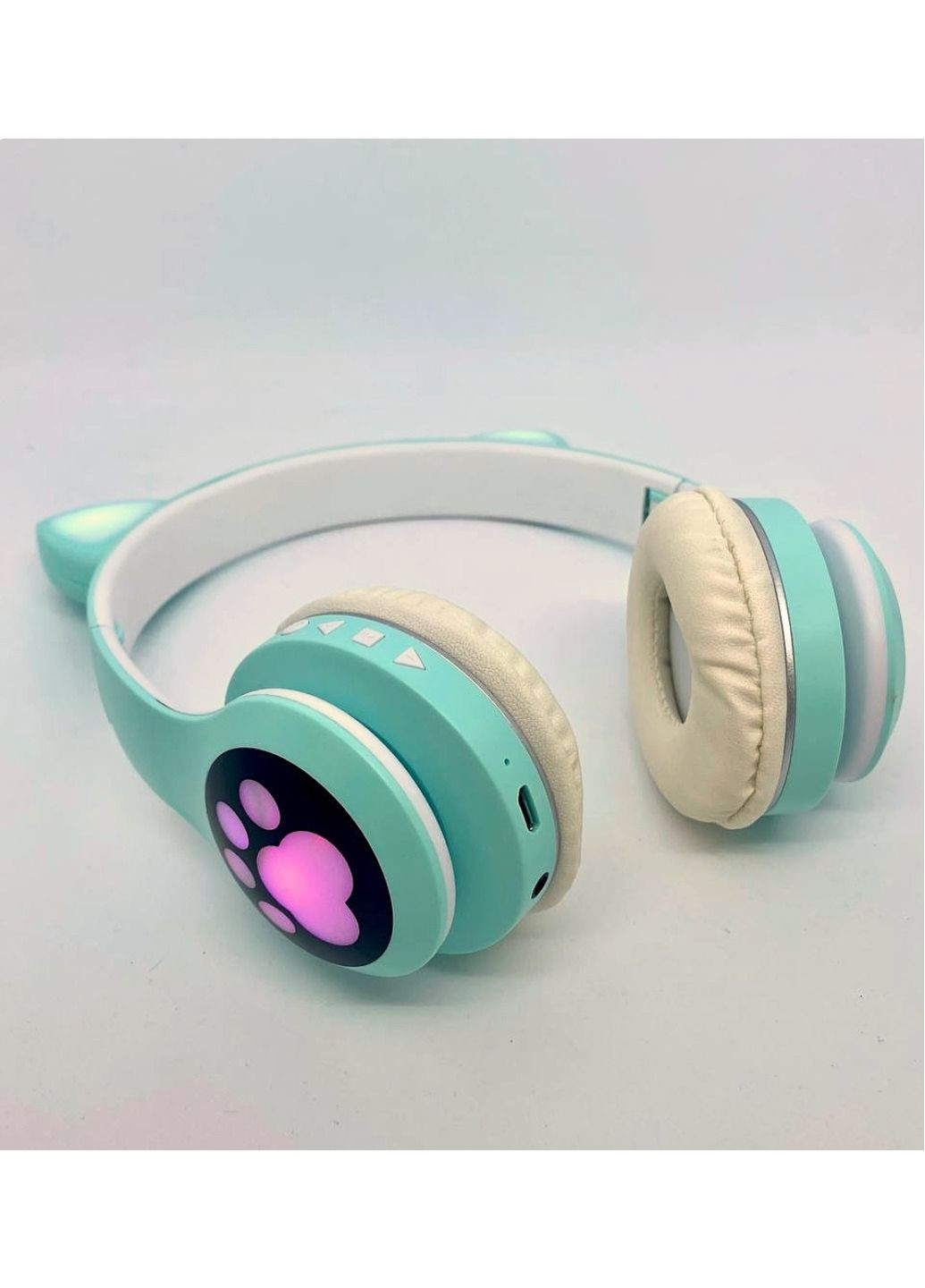 Беспроводные блютуз наушники с кошачьими ушками и разноцветной LED подсветкой Cat Ear VZV LED Bluetooth No Brand (261338946)