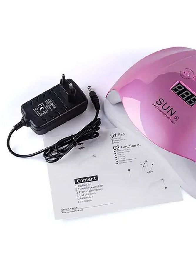 Лампа для маникюра LED+UV X Mirror Pink (зеркально-розовая), 54 Вт Sun (256733642)