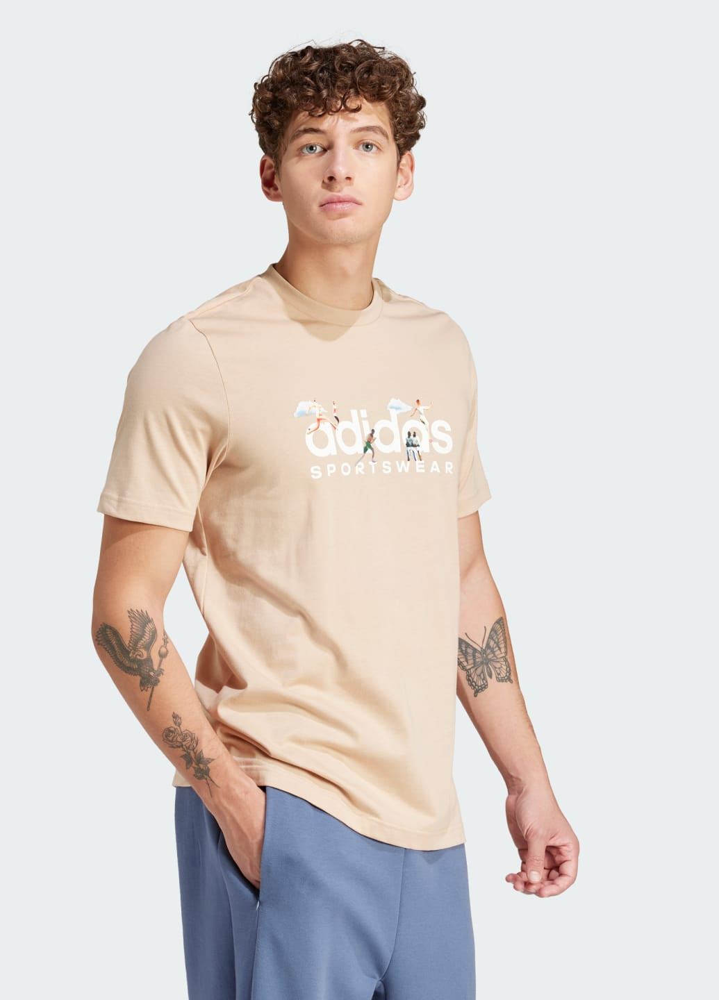 Бежева футболка landscape sportswear graphic adidas