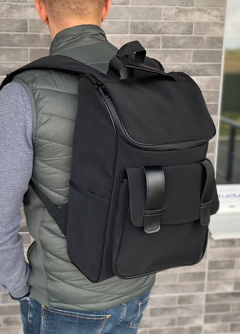 Черный универсальный рюкзак портфель матовий Hugo No Brand (266694770)