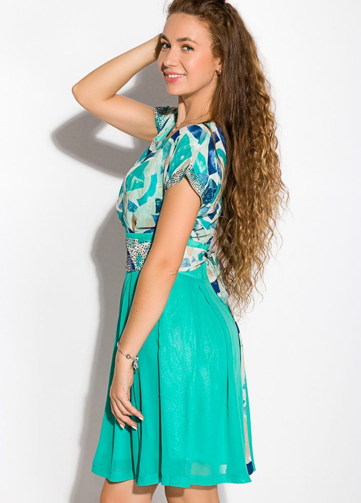 Мятное кэжуал шифоновое платье (мятный) Time of Style однотонное