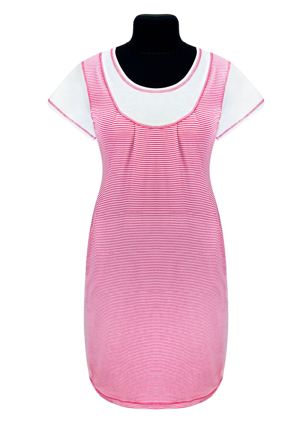 Розовое повседневный платье вискоза монро Жемчужина стилей в полоску