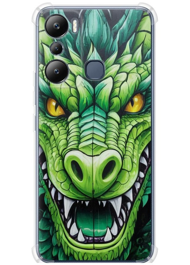 Силикон с усиленными углами чехол 'Зелёный дракон' для Endorphone Infinix Hot 20i (275458433)