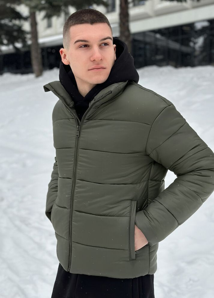 Чорна зимня куртка bubble gum хакі Pobedov