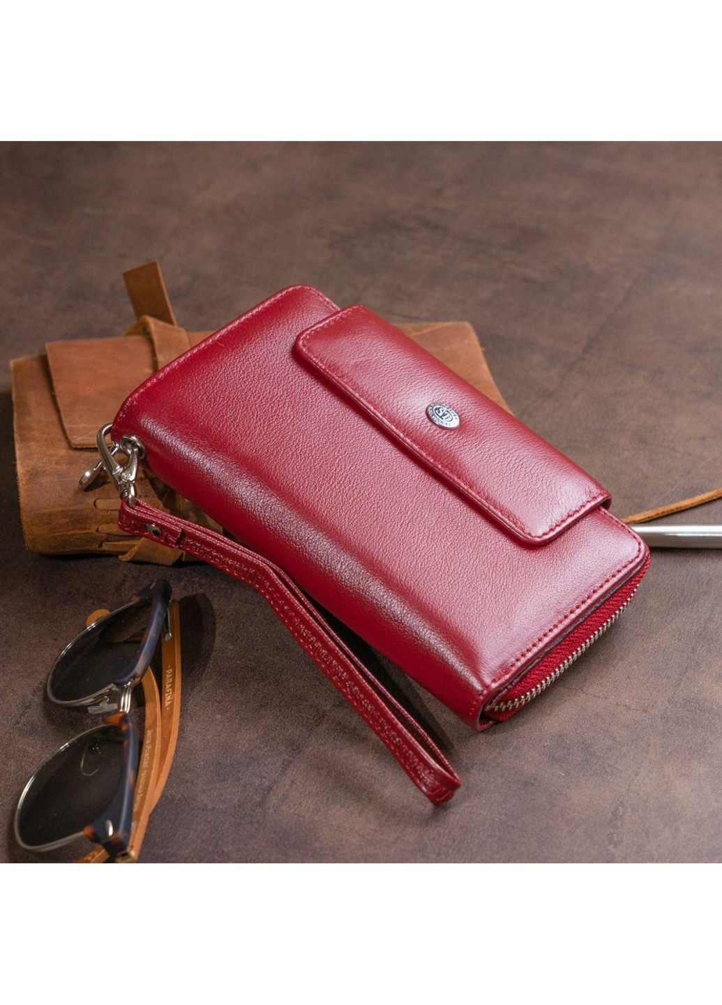 Жіночий шкіряний гаманець ST Leather 19341 Бордовий ST Leather Accessories (262453794)