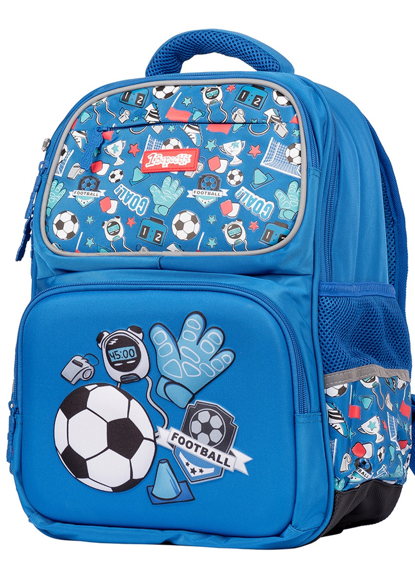 Рюкзак шкільний 1Вересня S-105 Football синій + пенал у подарунок 1 Вересня (257296872)