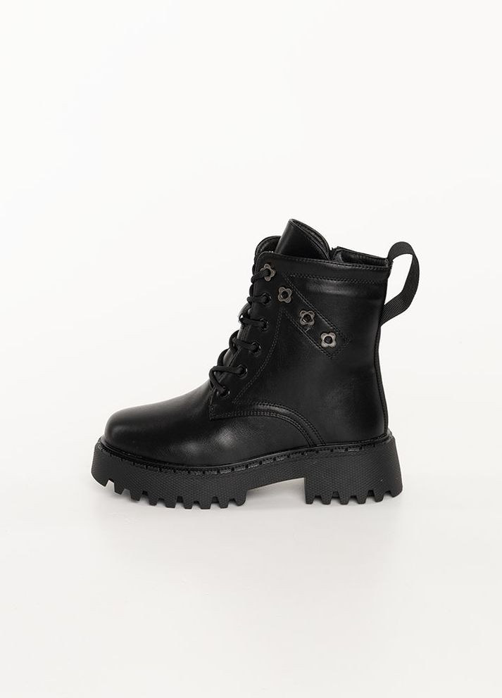 Черные зимние ботинки для девочки цвет черный цб-00232390 Kimboo