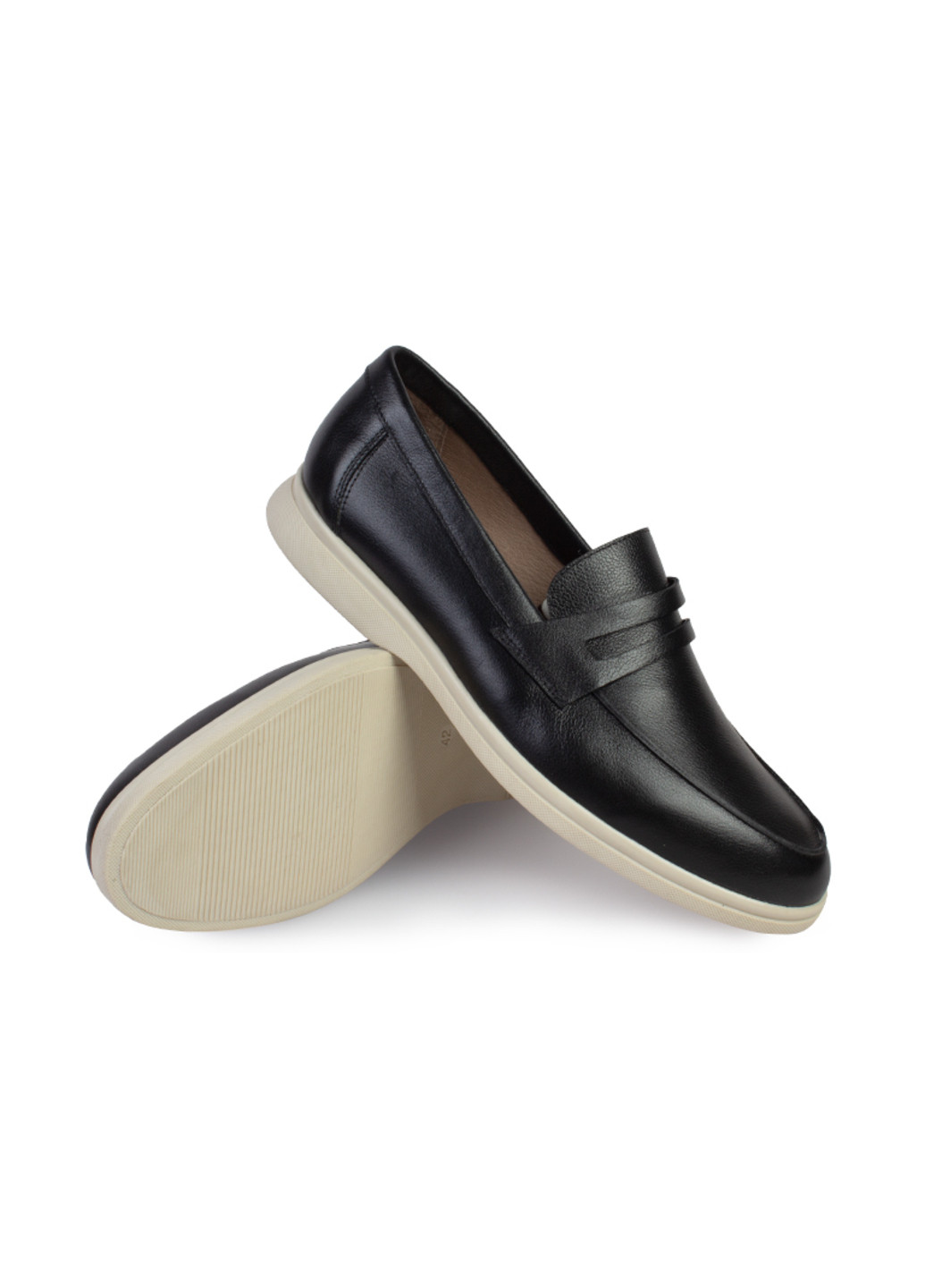 Черные повседневные туфли лоферы мужские бренда 9402203_(1) ModaMilano без шнурков