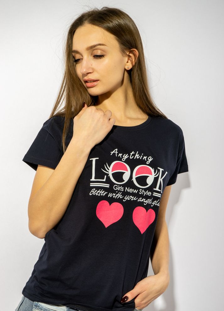 Стильна жіноча футболка (Темно синій) Time of Style - (261922218)