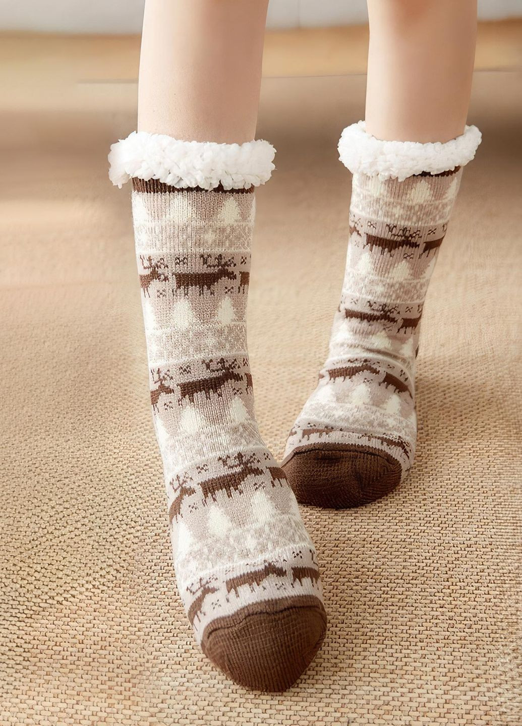 Тёплые носки женские махра Комплект 2 пары / махровые высокие носки Эко мех Размер 35-40 Бирюза+коричневый 69187 DobraMAMA (267155334)