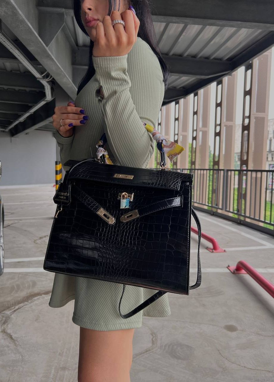 Hermes black crocodile kelly bag shop
