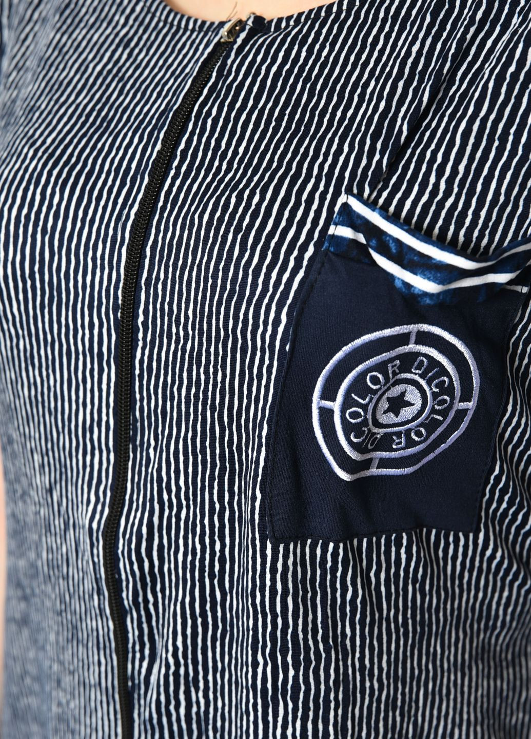 Халат жіночий напівбатальний темно-синього кольору з принтом Let's Shop (277925736)