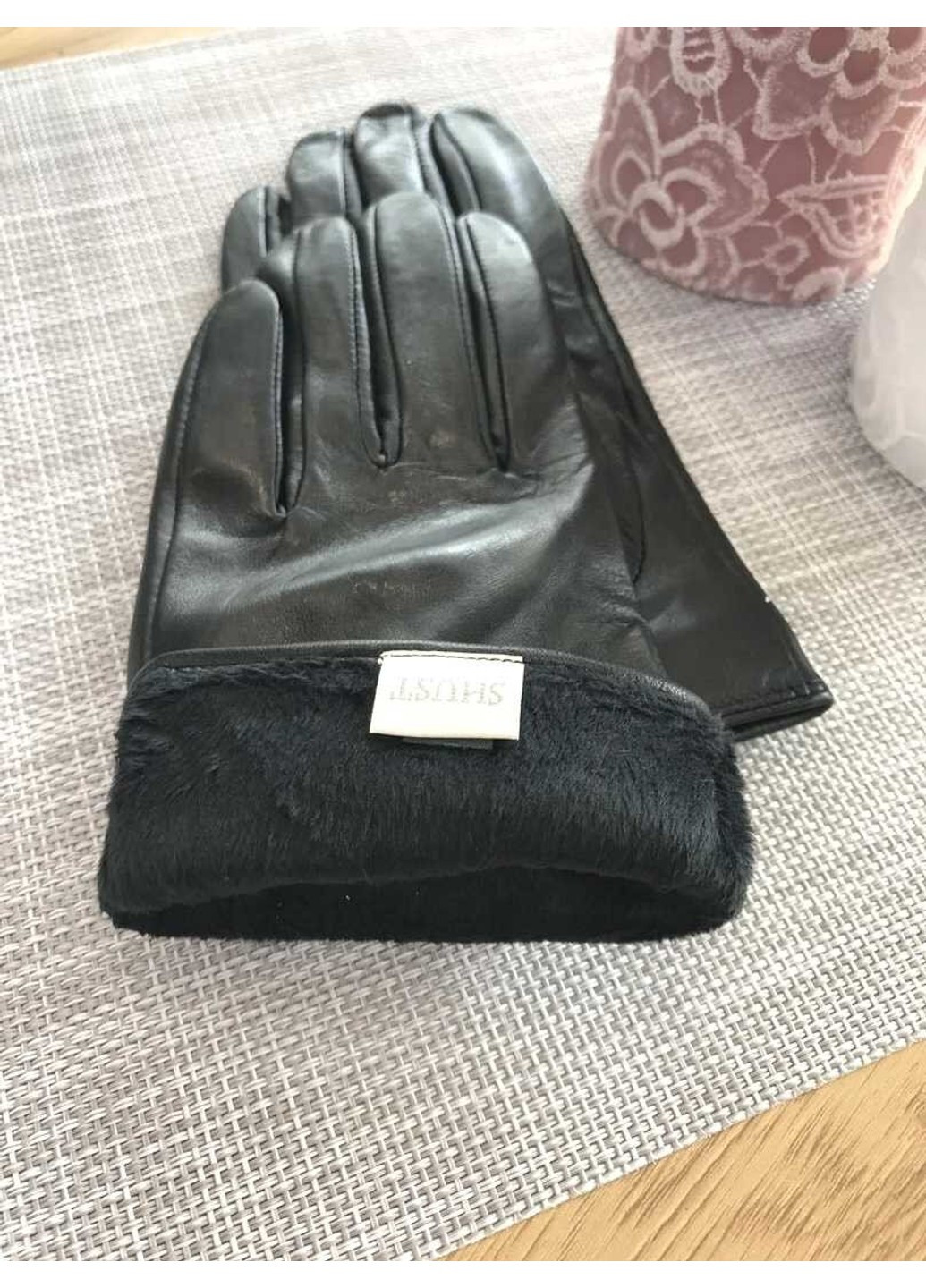 Жіночі шкіряні рукавички чорні 747 S Shust Gloves (261486881)