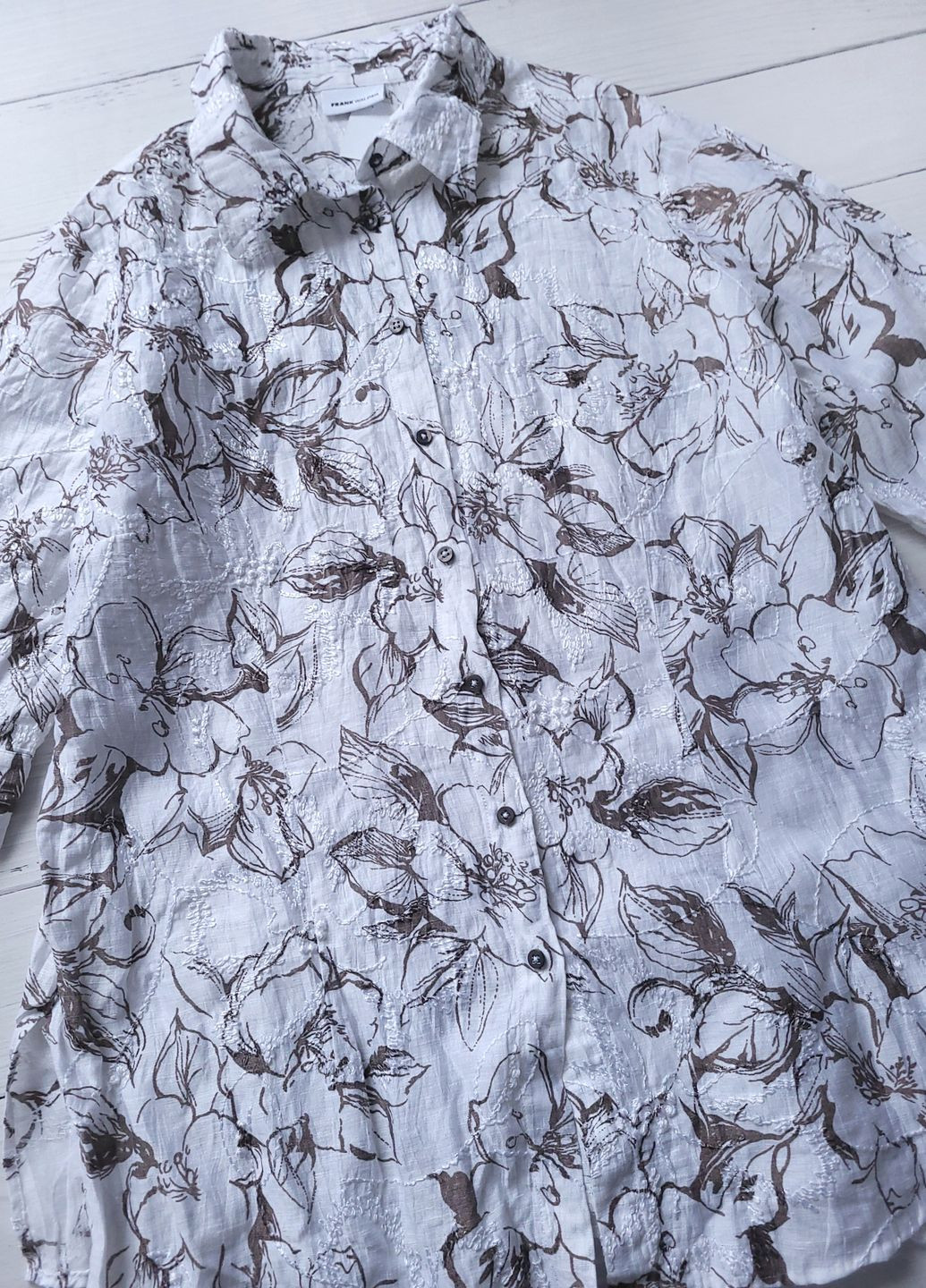 Белая рубашка с абстрактным узором Frank Walder