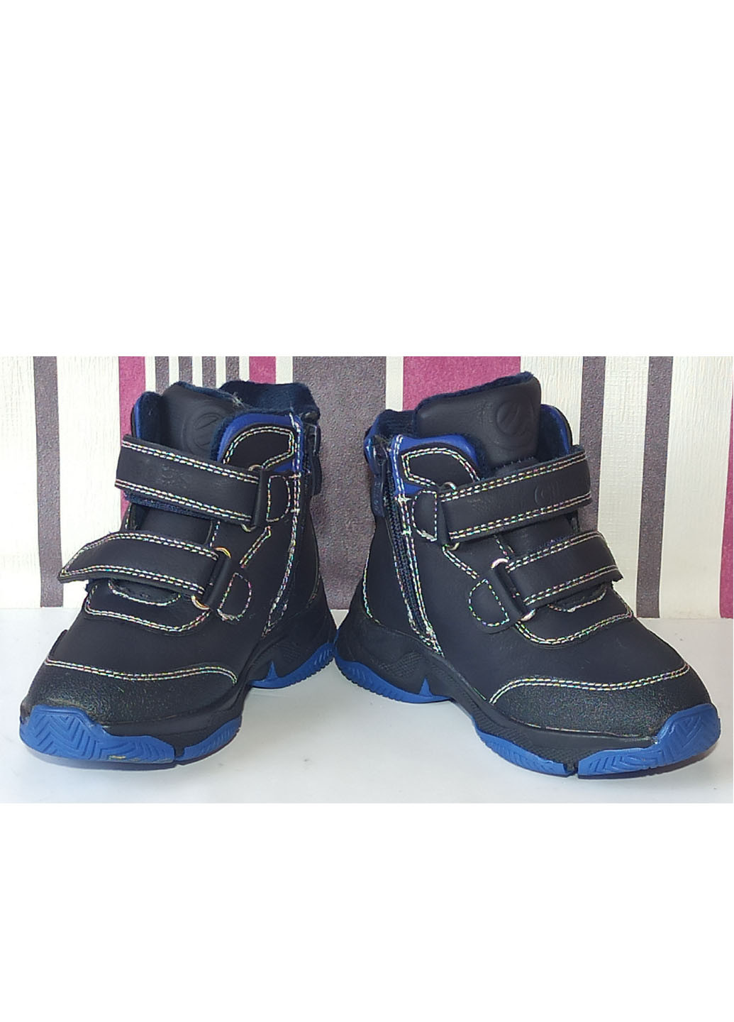 Синие повседневные зимние зимние ботинки для мальчика на овчине н253 синие 26-17,1см Clibee