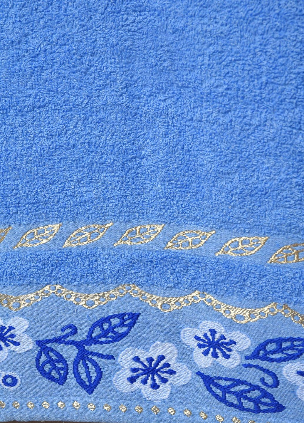 Let's Shop полотенце банное махровое синего цвета однотонный синий производство - Турция