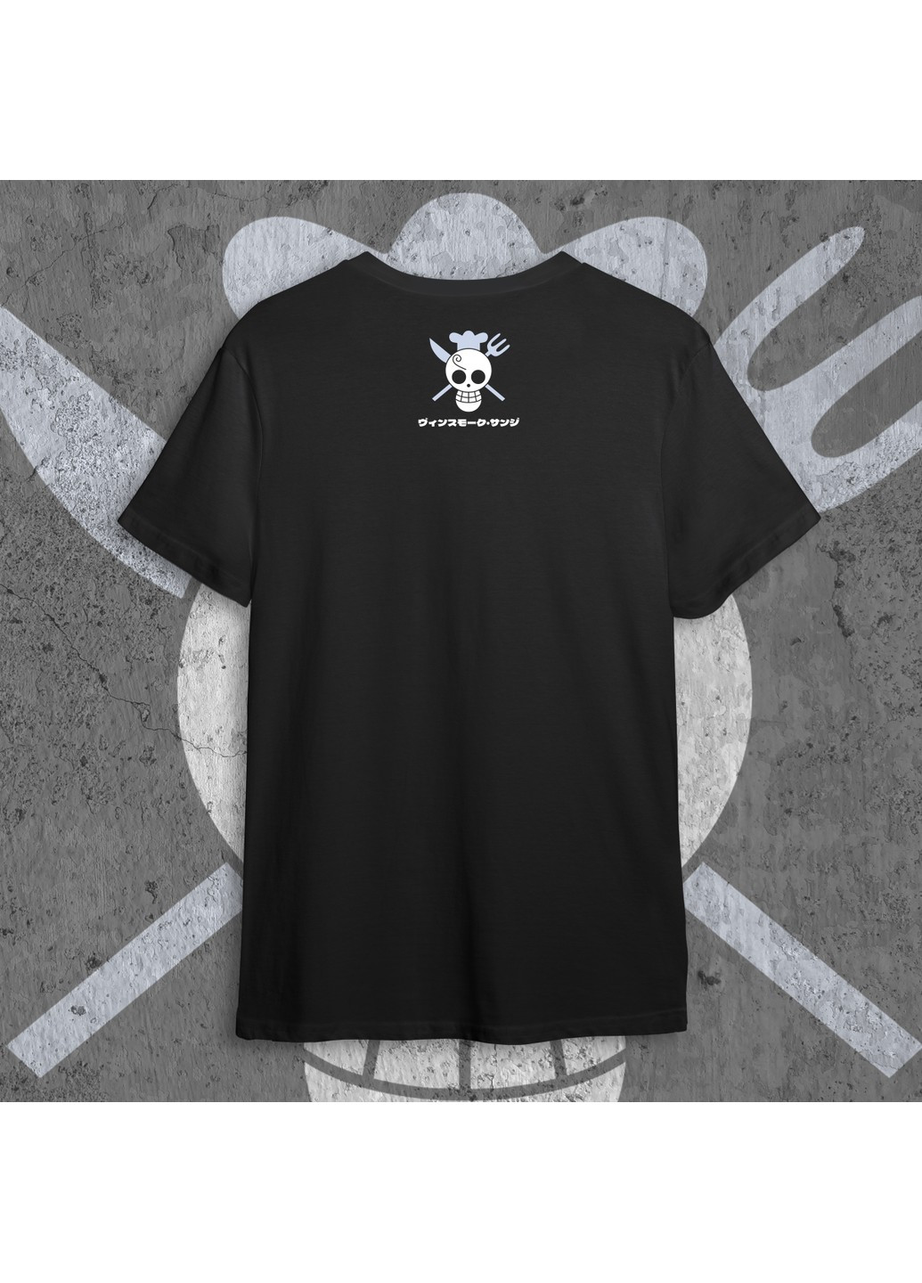 Черная футболка c принтом ван пис - sanji vinsmoke No Brand