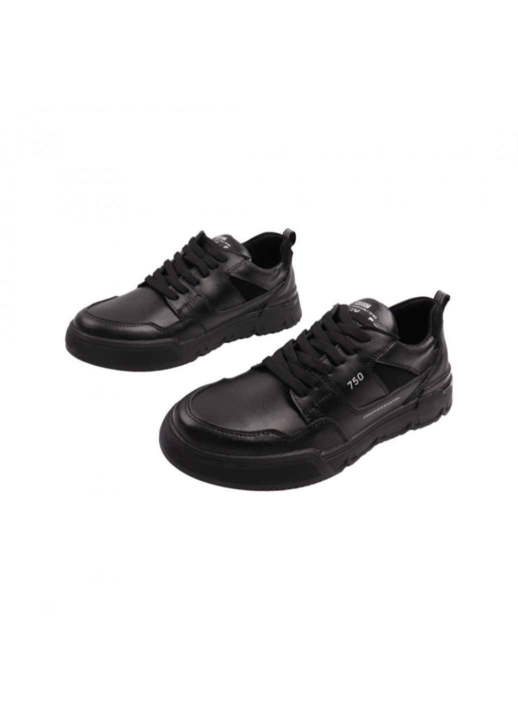 Черные кроссовки мужские черные натуральная кожа Konors 646-22DTC
