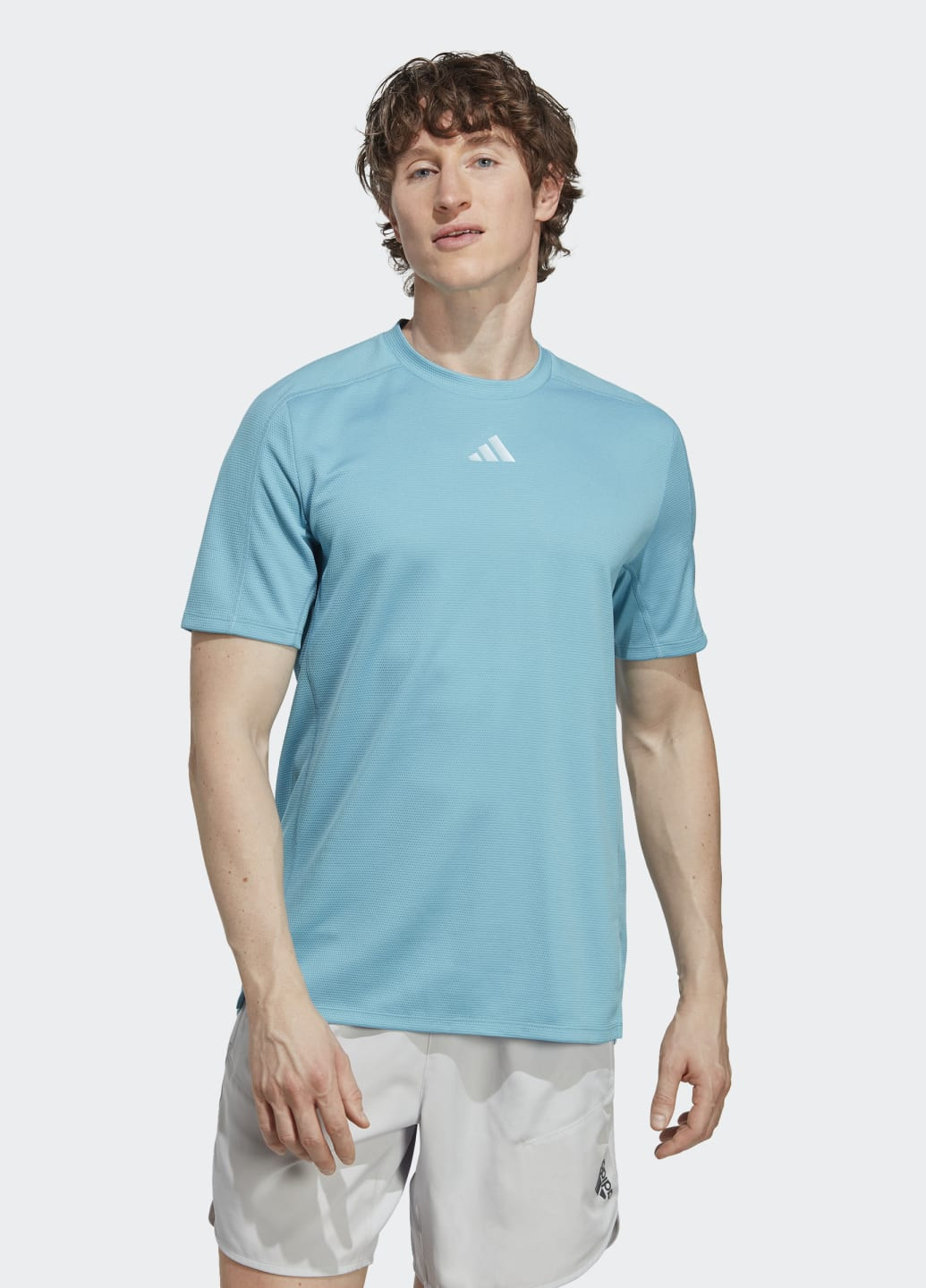 Синяя футболка workout adidas