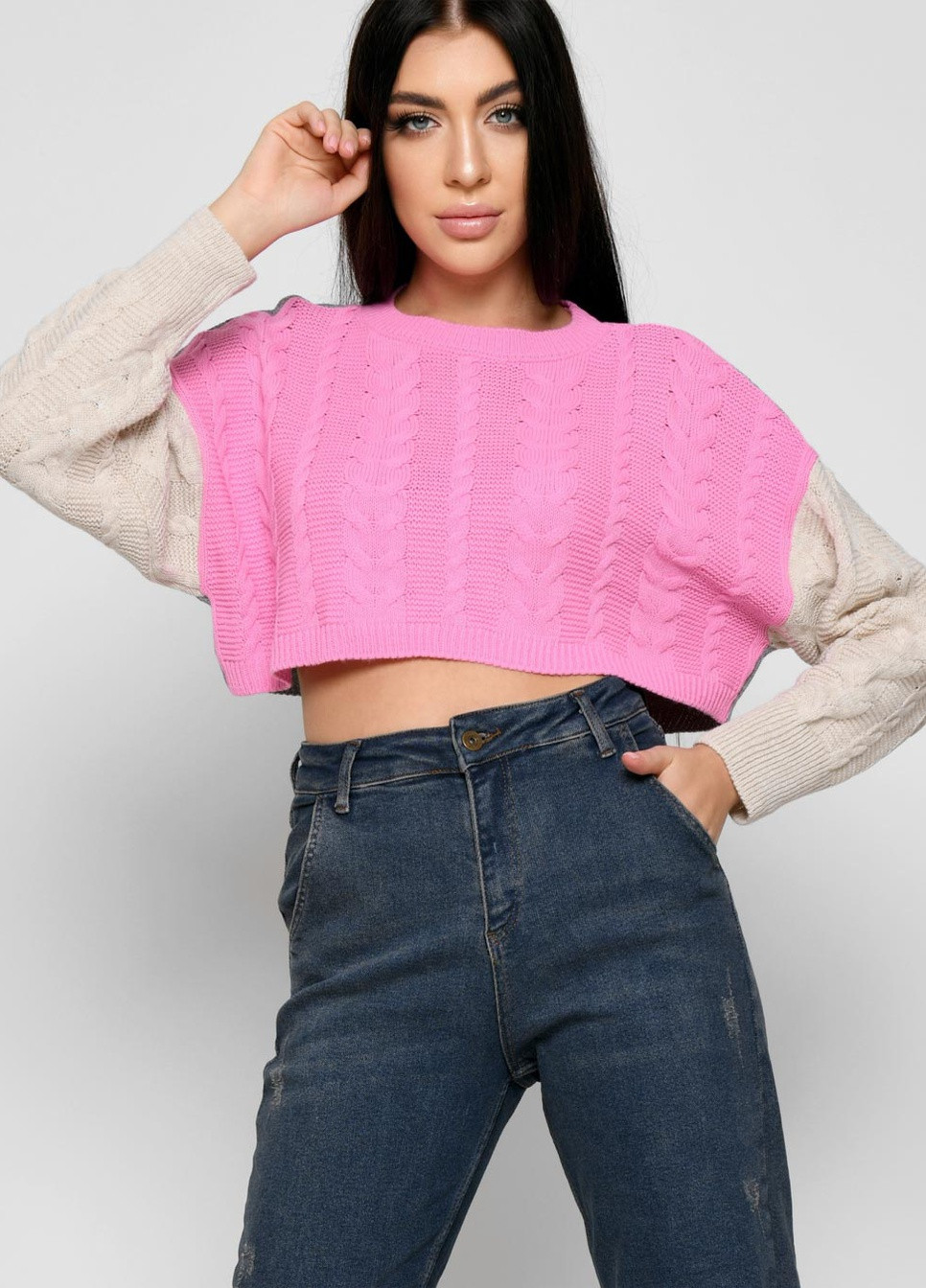 Рожевий демісезонний светр Carica