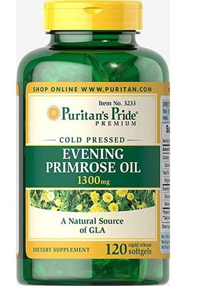 Puritan's Pride Evening Primrose Oil 1300 MG With GLA 120 Softgels Puritans Pride (256721067)