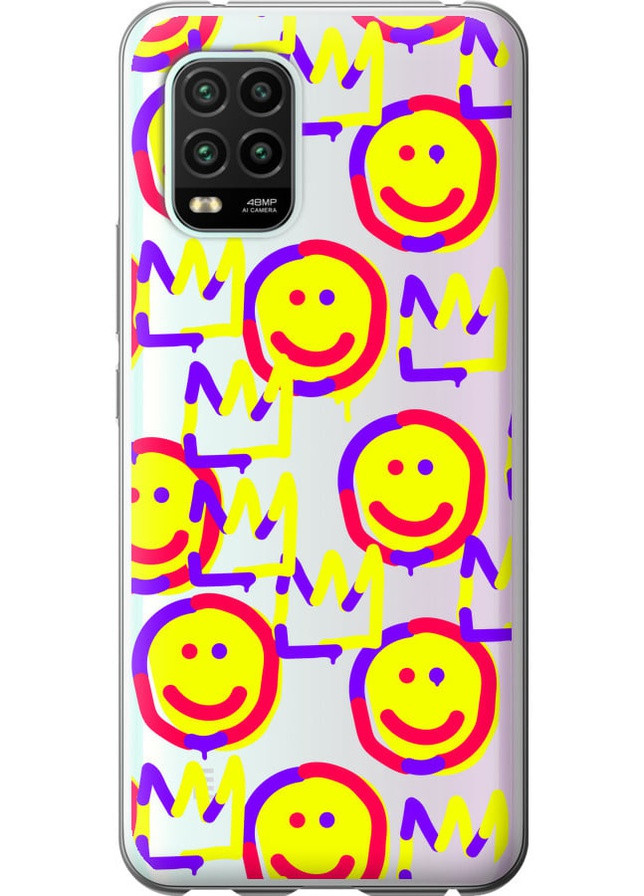 2D пластиковый чехол 'Смайлики v2' для Endorphone Xiaomi Mi 10 Lite (258215661)