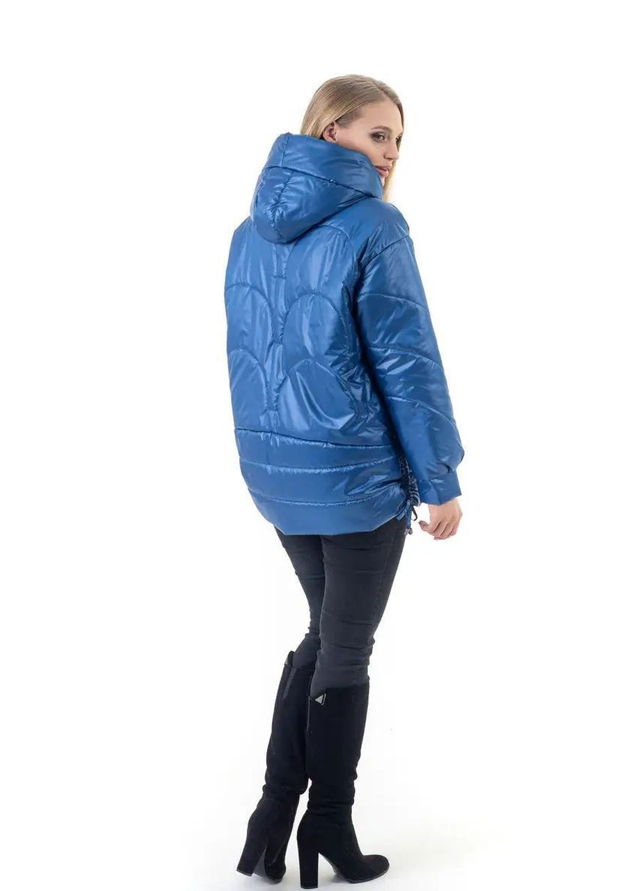 Блакитна демісезонна осіння куртка жіноча великого розміру SK