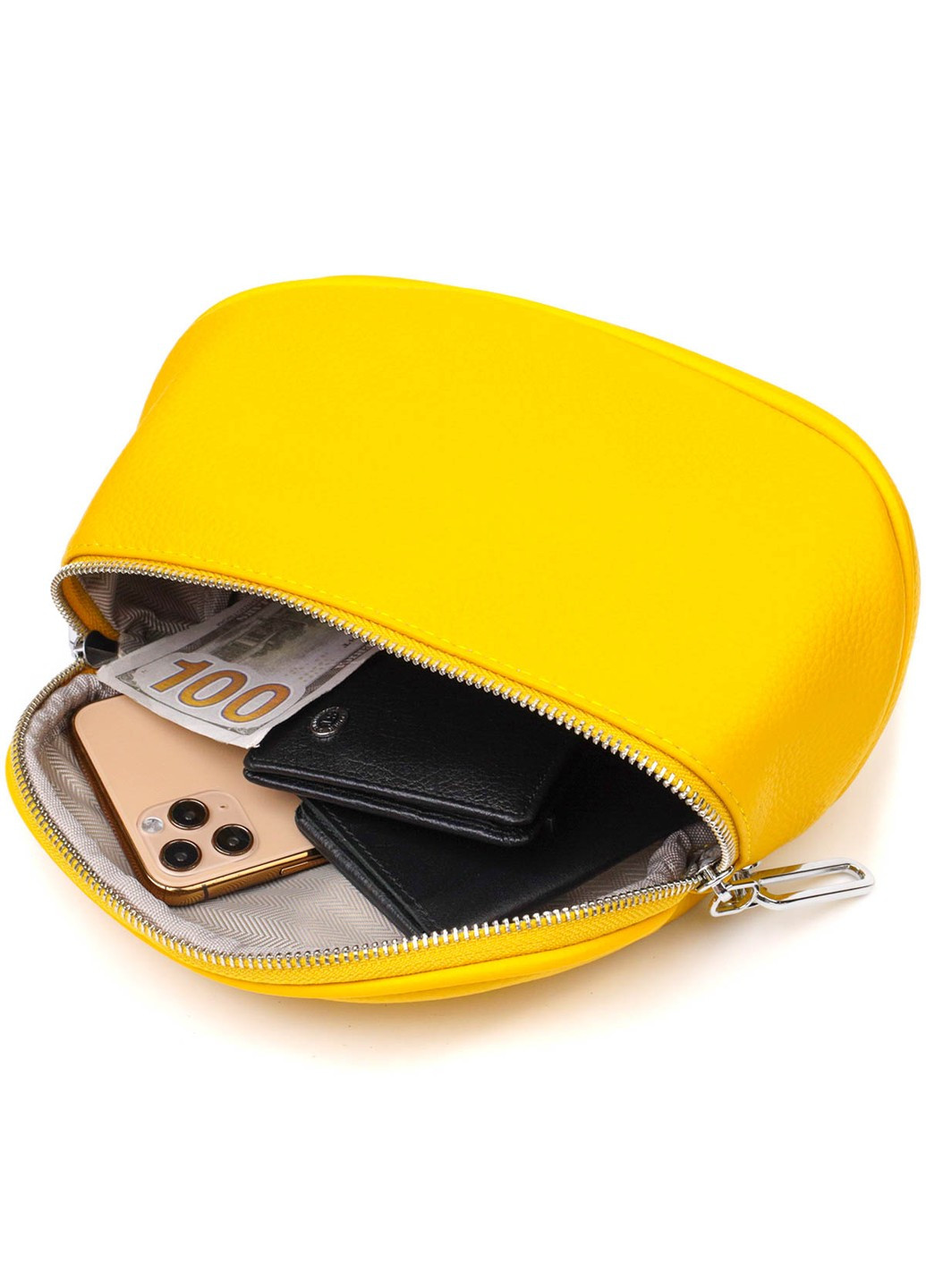 Яскрава жіноча сумка через плече з натуральної шкіри 22116 Жовта Vintage (260360832)