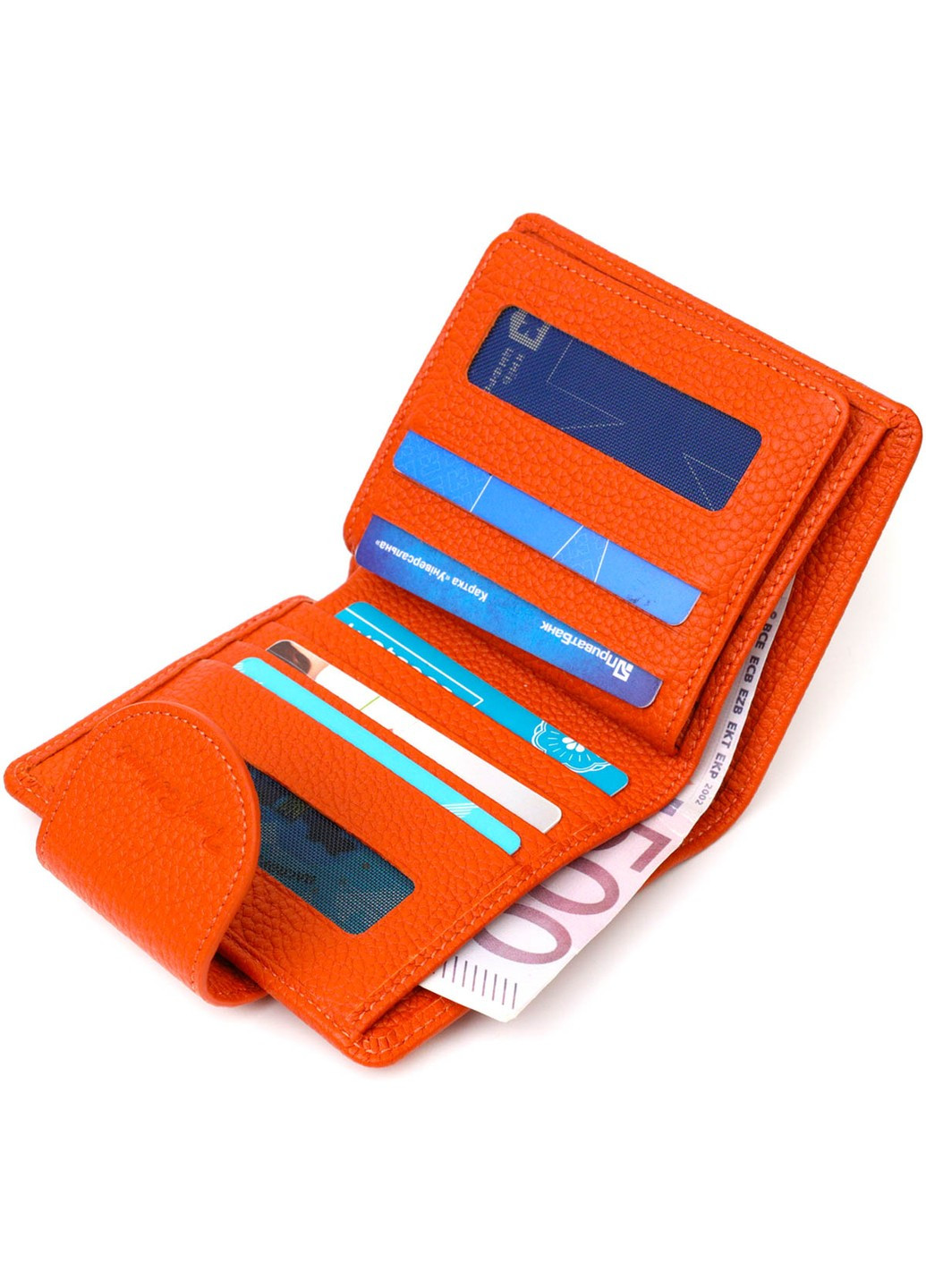 Неповторний жіночий гаманець з натуральної шкіри 22064 Помаранчевий Tony Bellucci (262158810)