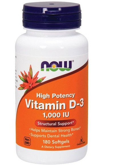 Vitamin D-3 1000 IU 180 Softgels Now Foods (256720494)