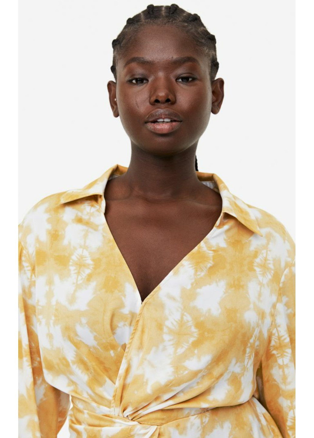 Желтое повседневный женское платье н&м (56193) xs жёлтое H&M