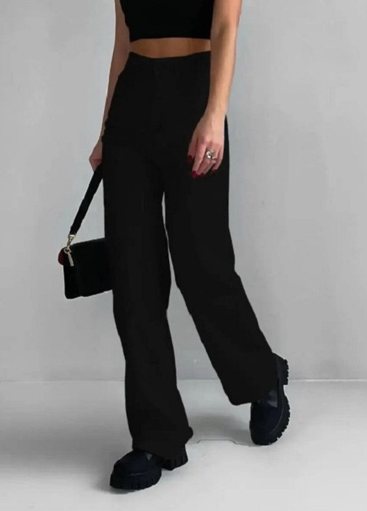 Черные кэжуал демисезонные палаццо брюки Fashion Girl