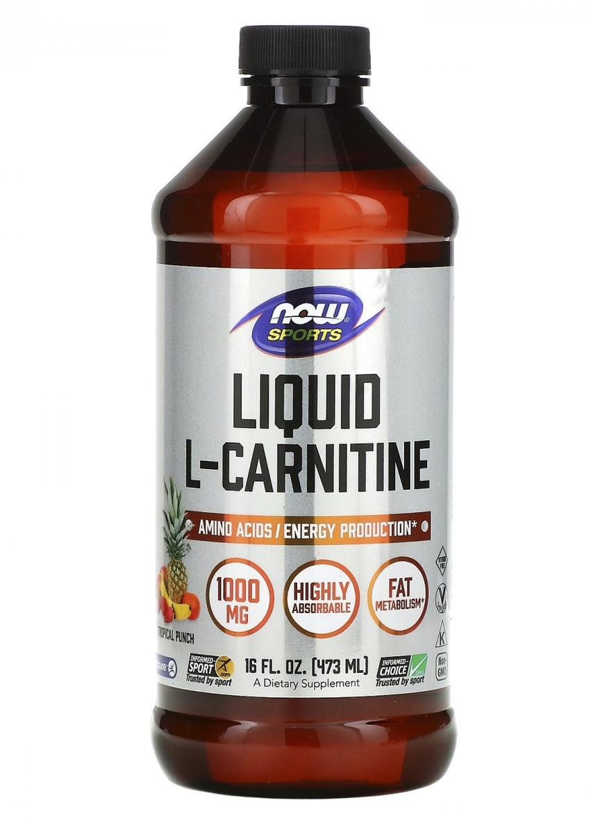 L-Carnitine Liquid 1000 mg 473 ml /31 servings/ Tropical Punch Now Foods (256722813)
