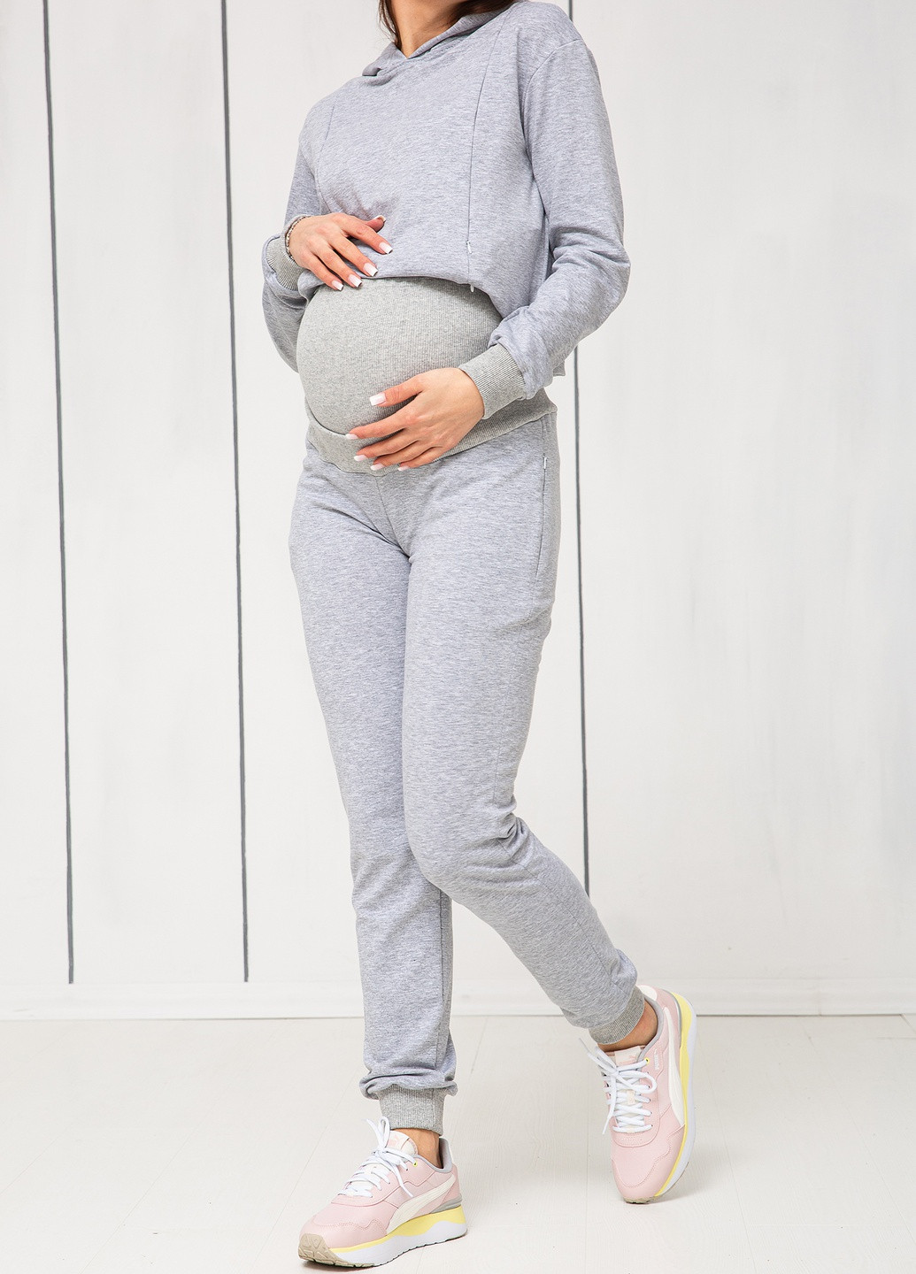Спортивный костюм для беременных и кормящих мам с высоким поясом и секретами для кормления Матуся (257866913)