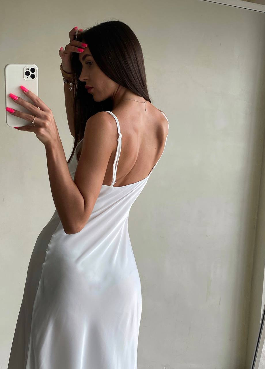 Білий повсякденний сукня з відкритою спиною, з відкритими плечима Garna однотонна