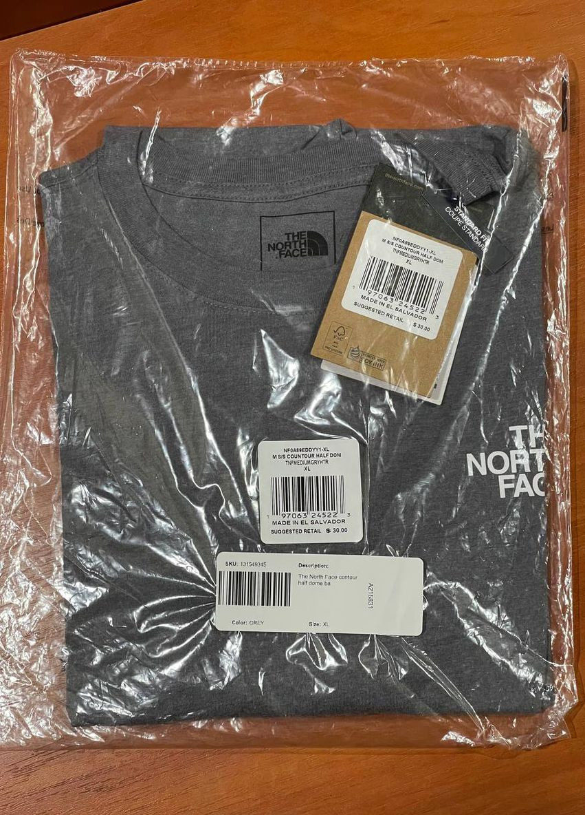 Темно-серая мужская футболка майка The North Face Half Dome contoured back print T-shirt TNF