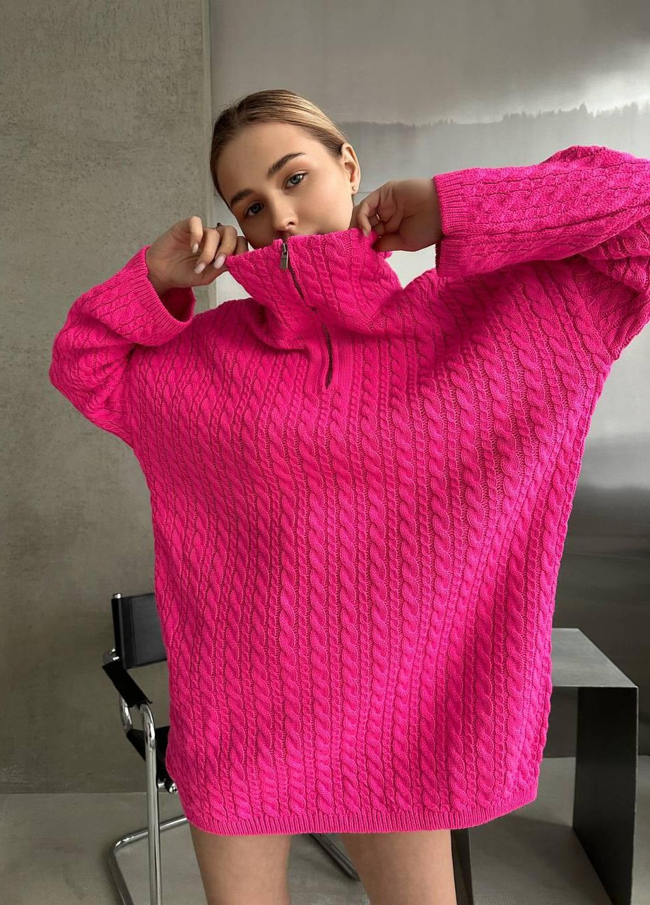 Малиновый зимний свитер 3703 No Brand