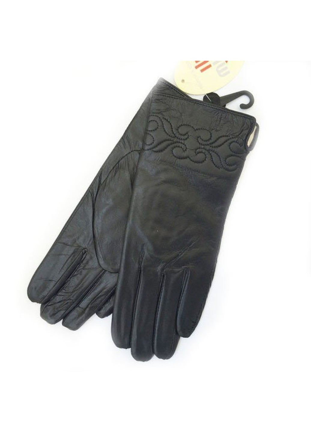 7,5 - Зимові чорні теплі жіночі рукавички з натуральної шкіри BR-S (261486815)