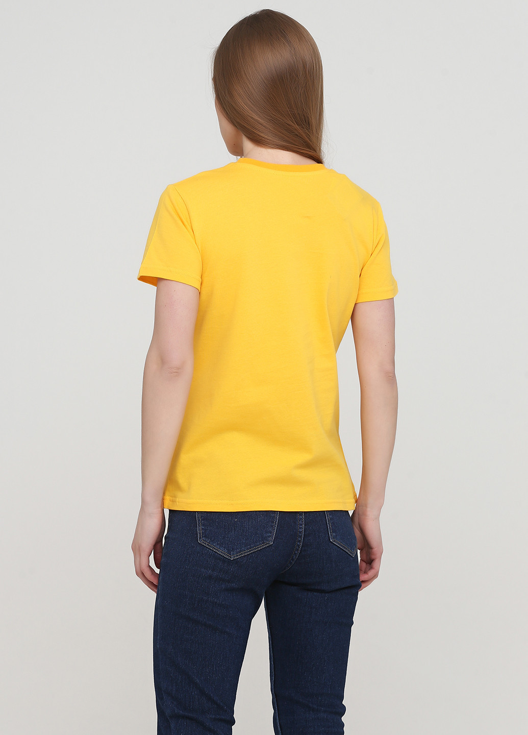 Желтая всесезон женская футболка желтая с принтом с коротким рукавом Malta