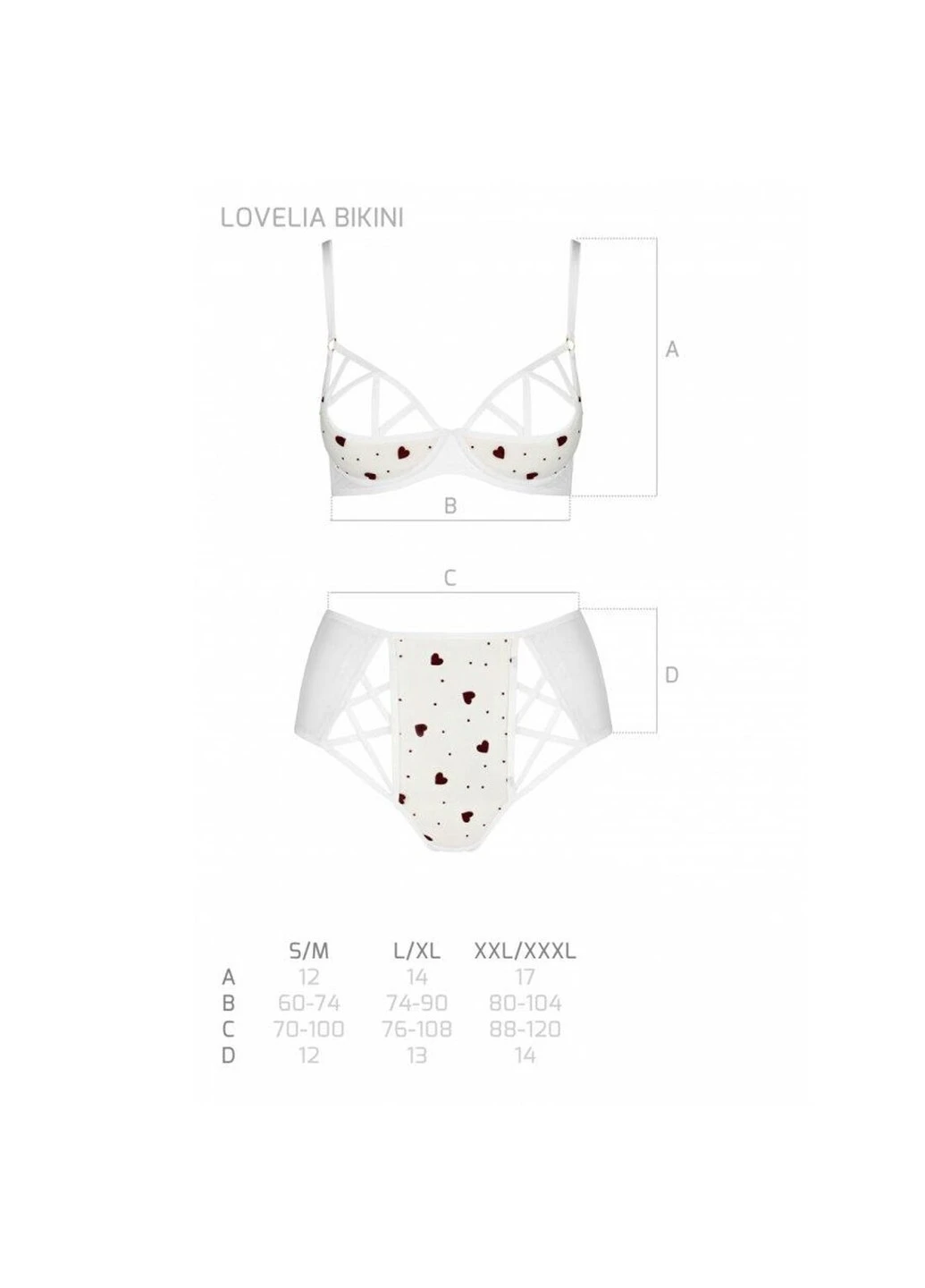 Белый эротический комплект с рисункомovelia bikini - Passion
