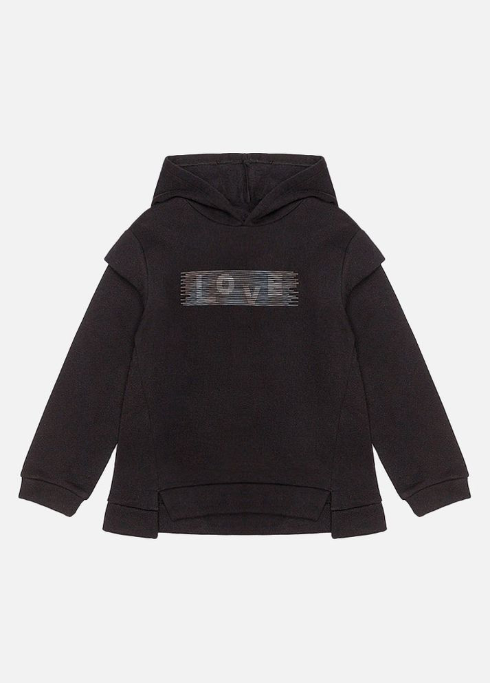 Худі для дівчинки колір чорний ЦБ-00229891 Divonette (264292201)