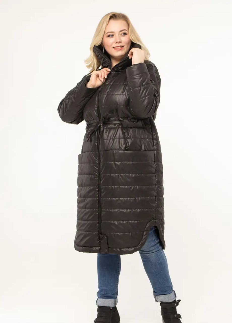 Чорна демісезонна куртка жіноча демісезонна великого розміру SK