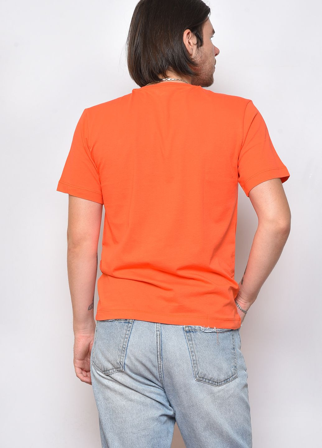 Коралловая футболка мужская кораллового цвета Let's Shop