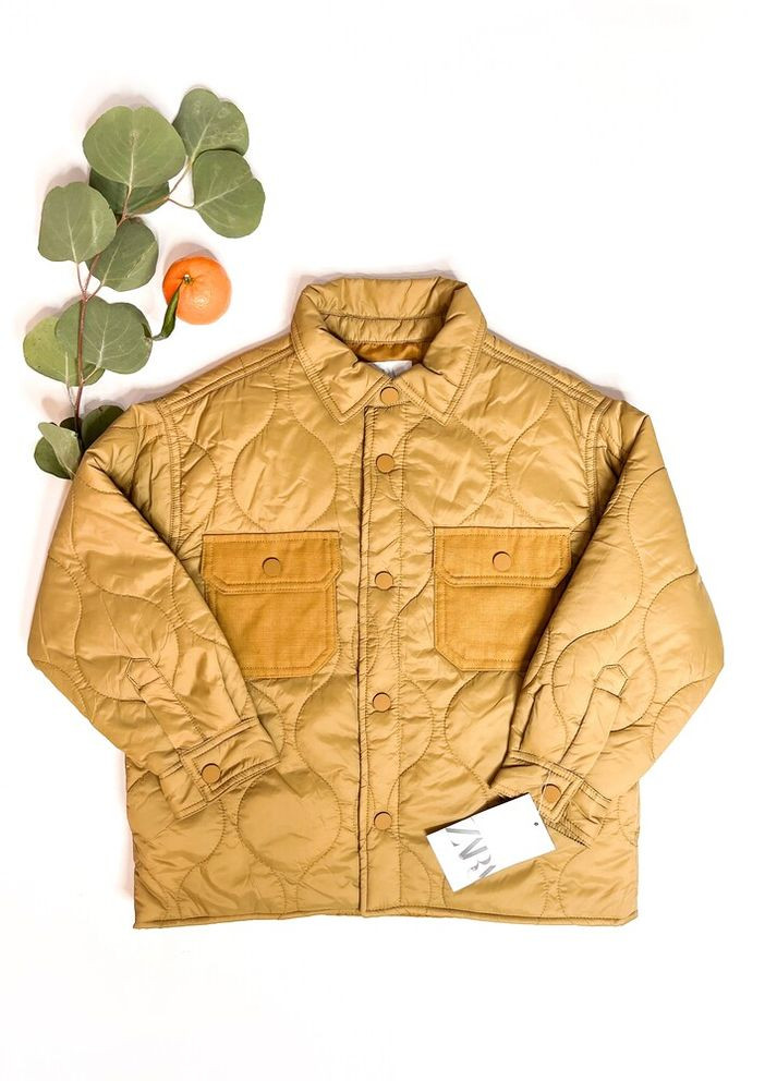Демисезонная куртка 122 см коричневый артикул Л126 Zara (278646012)