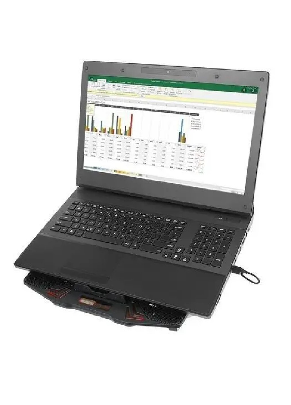 Охолоджувальна підставка столик для охолодження ноутбука з регулюванням обертання і нахилу 30х36,5х4 см (475838-Prob) Unbranded (272097214)